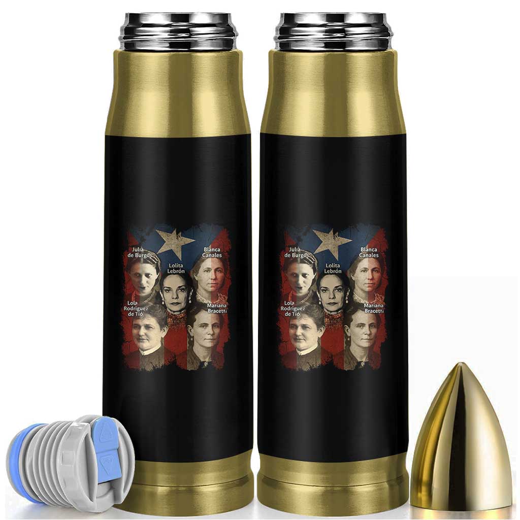 Puerto Rican Heroines Bullet Tumbler Boricua Julia Lolita Blanca Mariana Lola Puerto Rico Flag - Wonder Print Shop