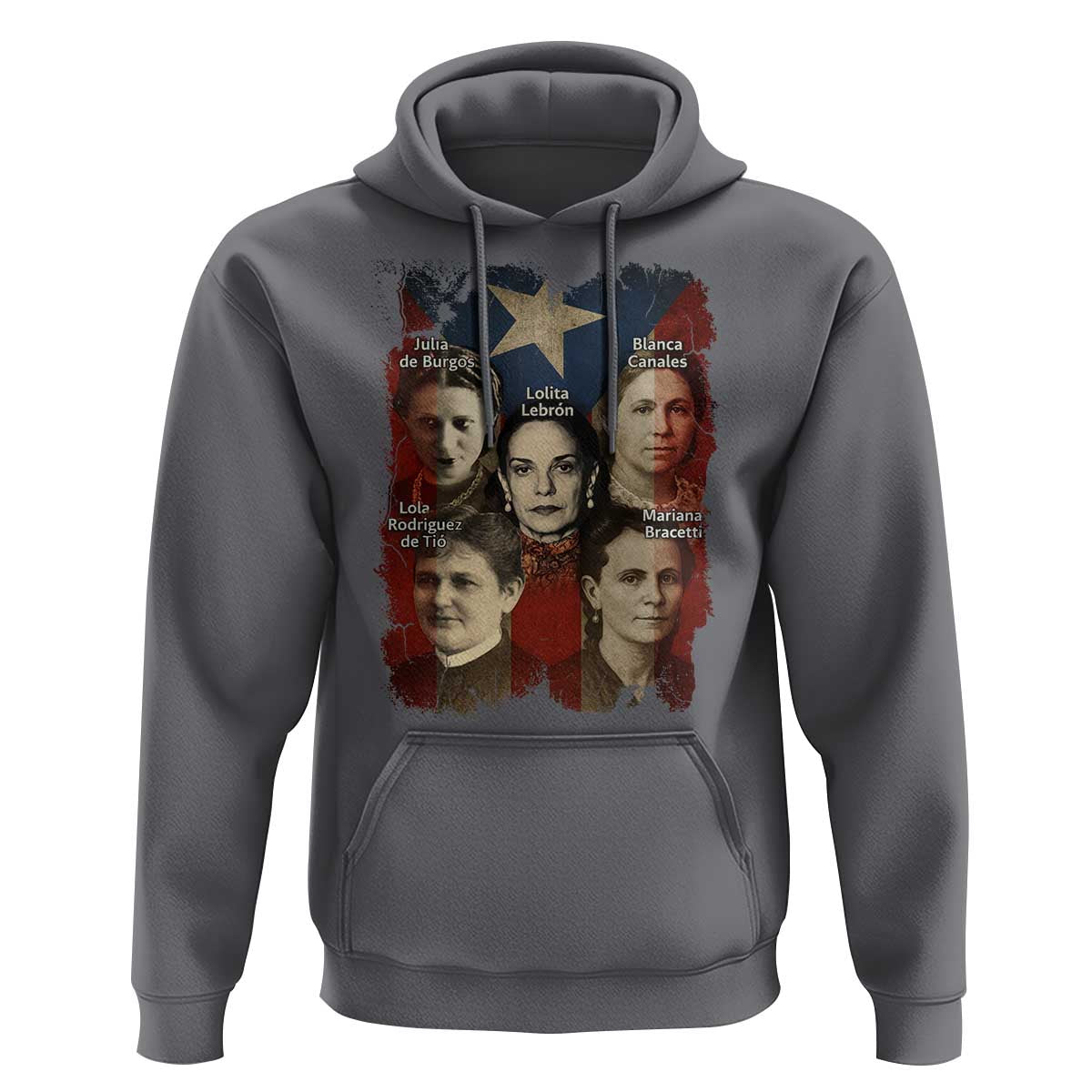 Puerto Rican Heroines Hoodie Boricua Julia Lolita Blanca Mariana Lola Puerto Rico Flag - Wonder Print Shop