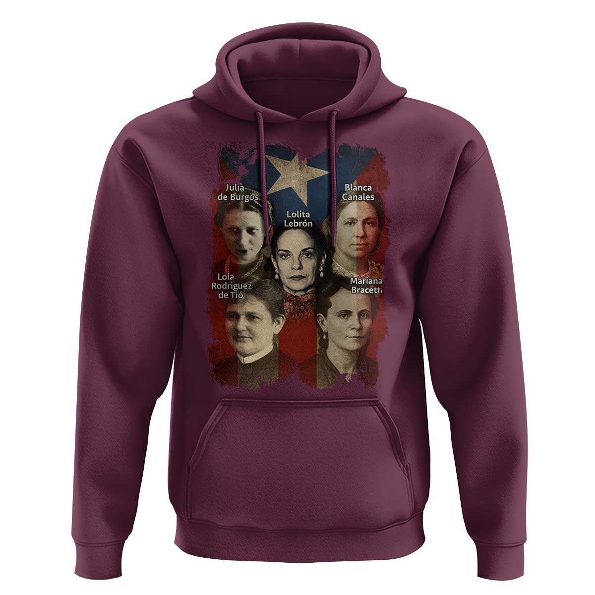 Puerto Rican Heroines Hoodie Boricua Julia Lolita Blanca Mariana Lola Puerto Rico Flag - Wonder Print Shop