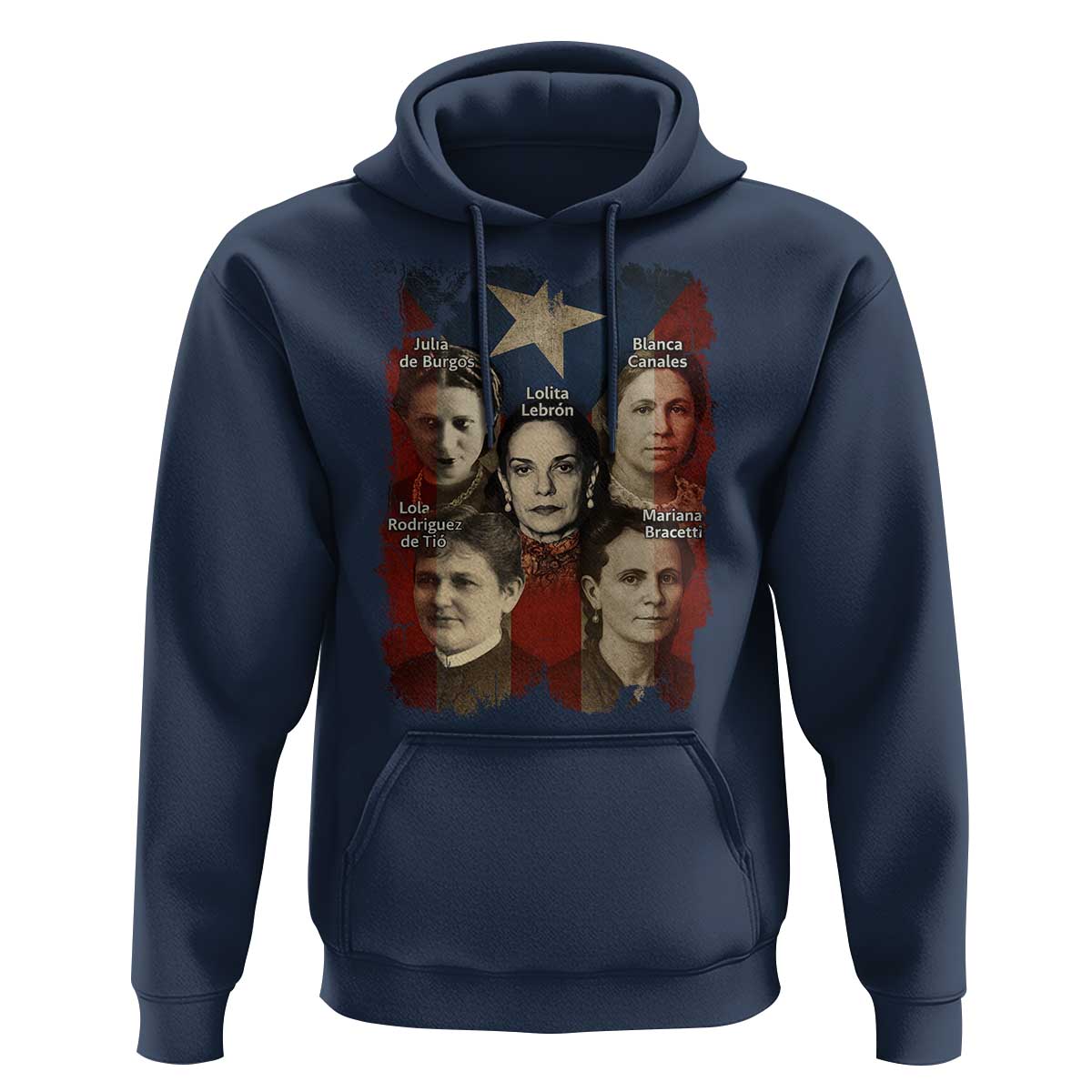 Puerto Rican Heroines Hoodie Boricua Julia Lolita Blanca Mariana Lola Puerto Rico Flag - Wonder Print Shop