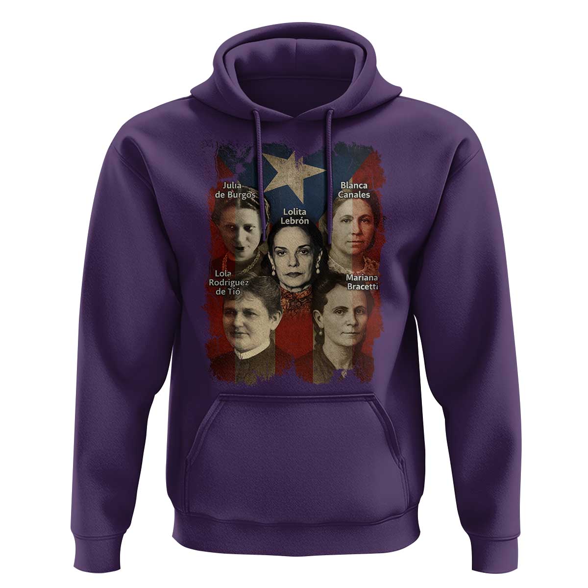 Puerto Rican Heroines Hoodie Boricua Julia Lolita Blanca Mariana Lola Puerto Rico Flag - Wonder Print Shop