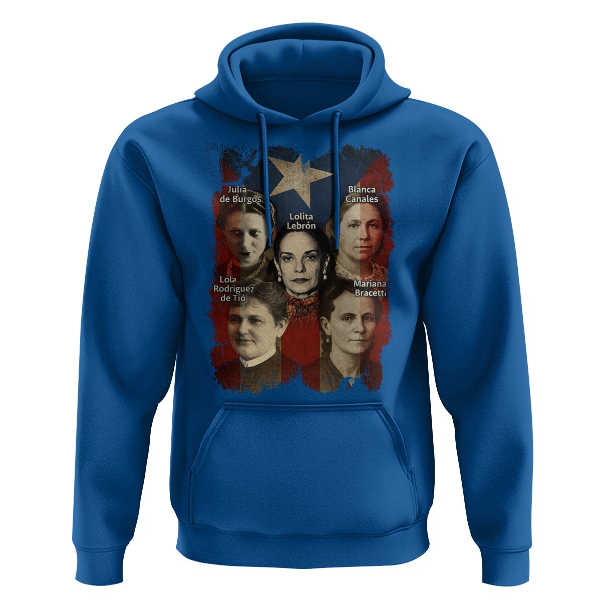 Puerto Rican Heroines Hoodie Boricua Julia Lolita Blanca Mariana Lola Puerto Rico Flag - Wonder Print Shop