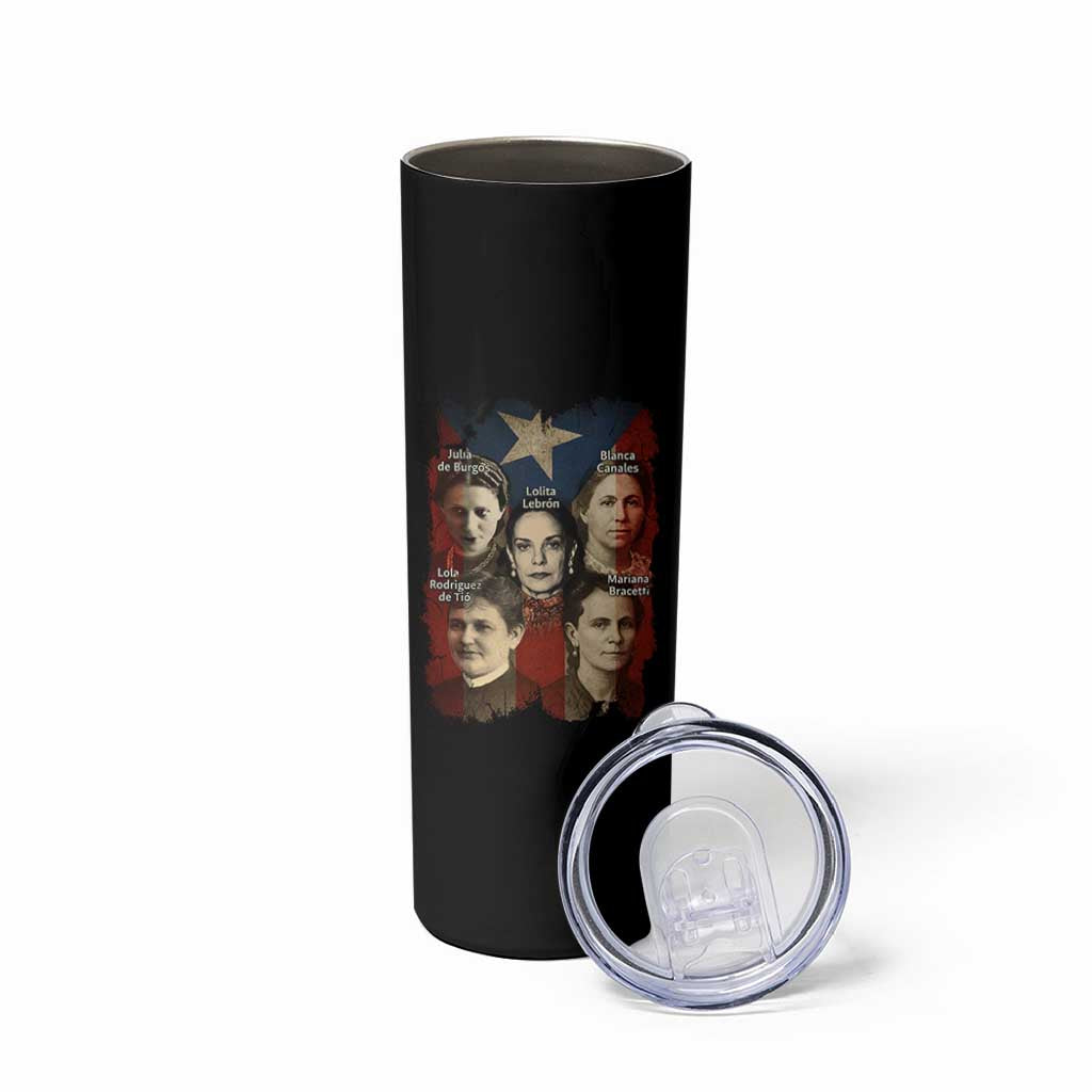 Puerto Rican Heroines Skinny Tumbler Boricua Julia Lolita Blanca Mariana Lola Puerto Rico Flag - Wonder Print Shop