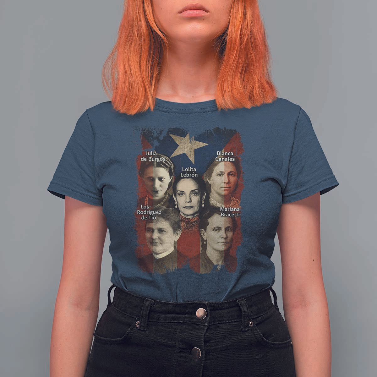 Puerto Rican Heroines T Shirt For Women Boricua Julia Lolita Blanca Mariana Lola Puerto Rico Flag - Wonder Print Shop