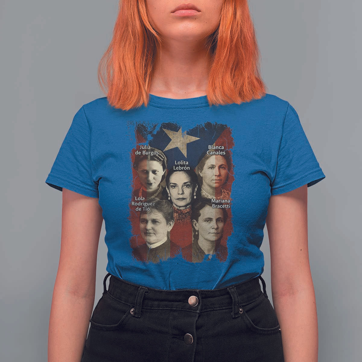 Puerto Rican Heroines T Shirt For Women Boricua Julia Lolita Blanca Mariana Lola Puerto Rico Flag - Wonder Print Shop
