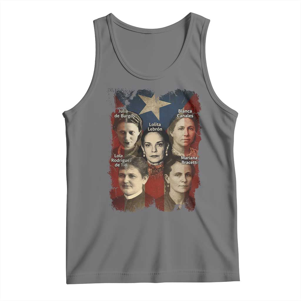 Puerto Rican Heroines Tank Top Boricua Julia Lolita Blanca Mariana Lola Puerto Rico Flag - Wonder Print Shop