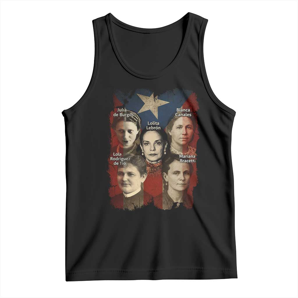 Puerto Rican Heroines Tank Top Boricua Julia Lolita Blanca Mariana Lola Puerto Rico Flag - Wonder Print Shop
