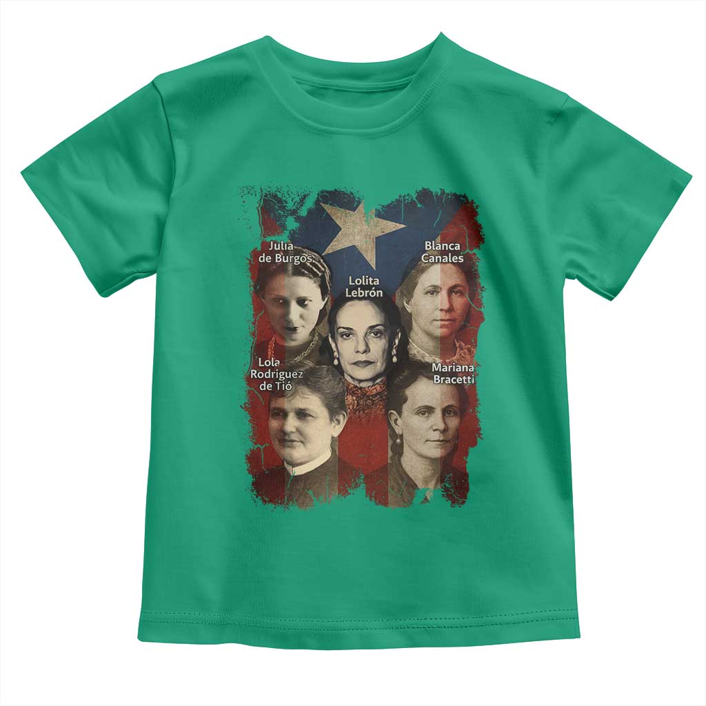 Puerto Rican Heroines Toddler T Shirt Boricua Julia Lolita Blanca Mariana Lola Puerto Rico Flag - Wonder Print Shop