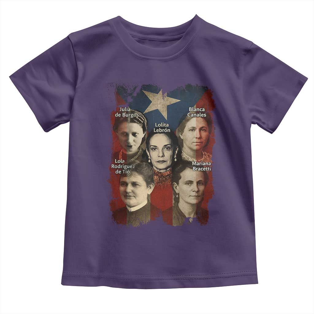 Puerto Rican Heroines Toddler T Shirt Boricua Julia Lolita Blanca Mariana Lola Puerto Rico Flag - Wonder Print Shop