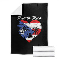 Puerto Rico Throw Blanket Boricua Coqui Frog Vintage Puerto Rican Flag - Wonder Print Shop