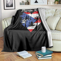 Puerto Rico Throw Blanket Boricua Coqui Frog Vintage Puerto Rican Flag - Wonder Print Shop