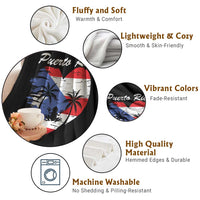 Puerto Rico Throw Blanket Boricua Coqui Frog Vintage Puerto Rican Flag - Wonder Print Shop