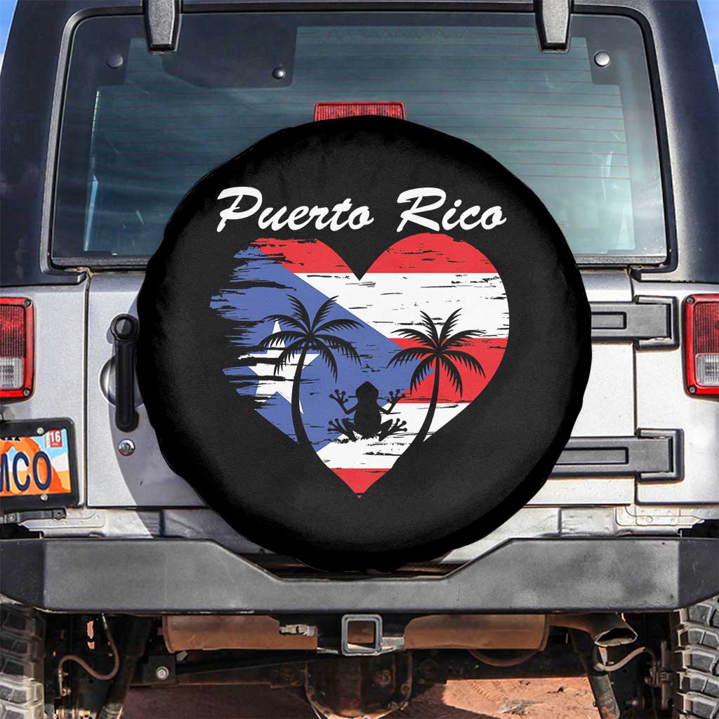 Puerto Rico Spare Tire Cover Boricua Coqui Frog Vintage Puerto Rican Flag - Wonder Print Shop
