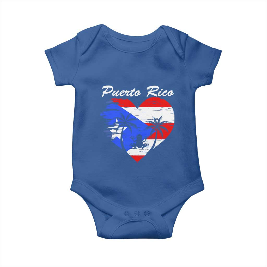 Puerto Rico Baby Onesie Boricua Coqui Frog Vintage Puerto Rican Flag - Wonder Print Shop