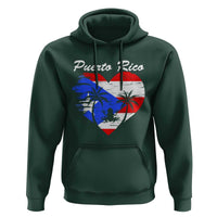 Puerto Rico Hoodie Boricua Coqui Frog Vintage Puerto Rican Flag - Wonder Print Shop