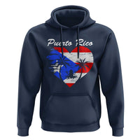 Puerto Rico Hoodie Boricua Coqui Frog Vintage Puerto Rican Flag - Wonder Print Shop