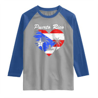Puerto Rico Raglan Shirt Boricua Coqui Frog Vintage Puerto Rican Flag - Wonder Print Shop