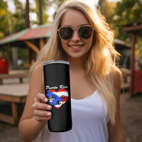Puerto Rico Skinny Tumbler Boricua Coqui Frog Vintage Puerto Rican Flag - Wonder Print Shop