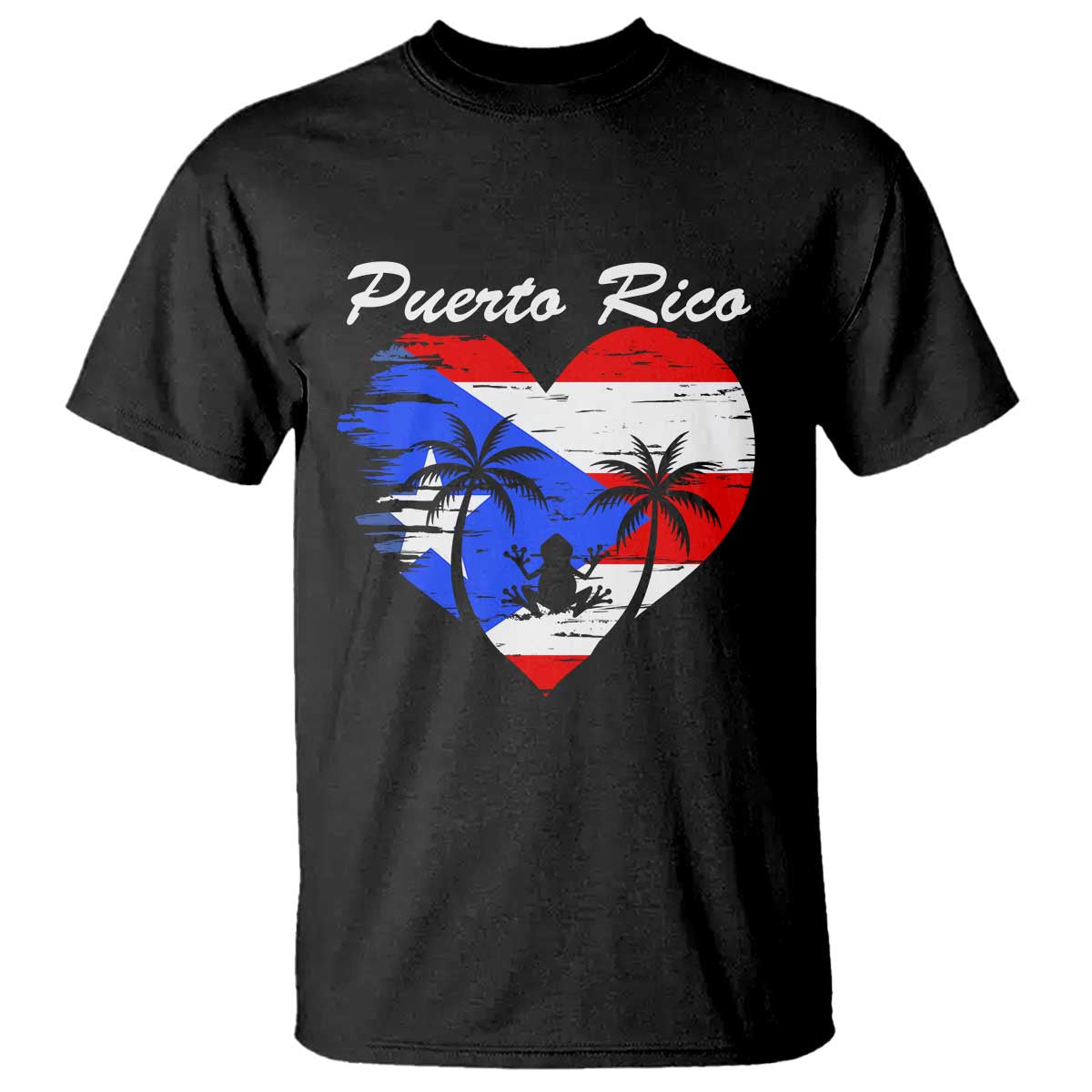 Puerto Rico T Shirt Boricua Coqui Frog Vintage Puerto Rican Flag - Wonder Print Shop