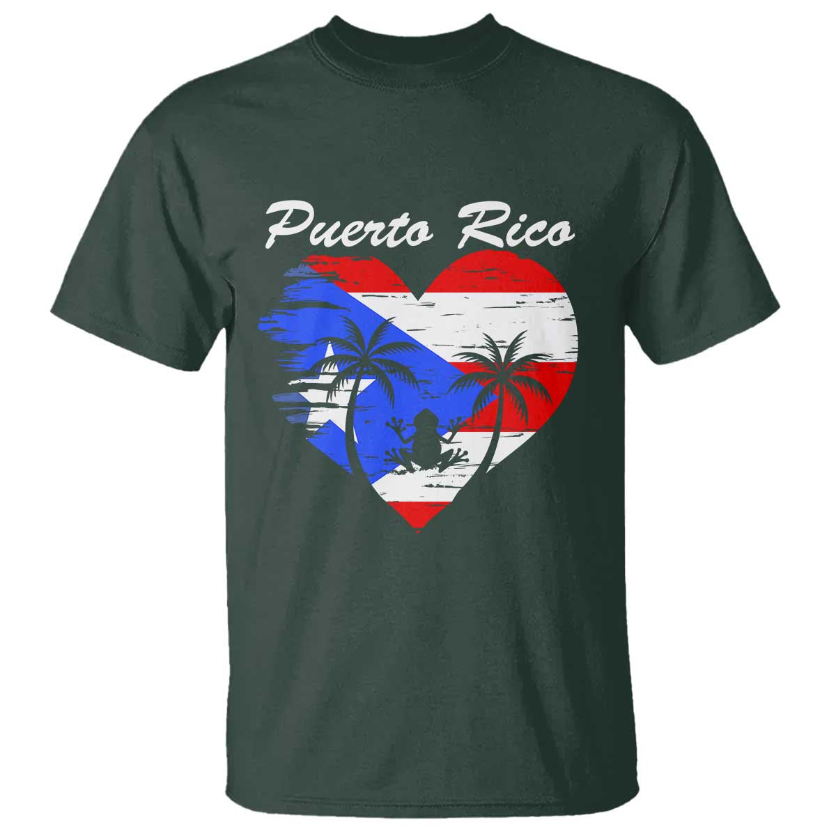 Puerto Rico T Shirt Boricua Coqui Frog Vintage Puerto Rican Flag - Wonder Print Shop