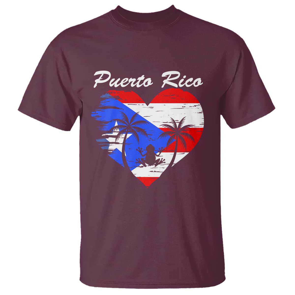 Puerto Rico T Shirt Boricua Coqui Frog Vintage Puerto Rican Flag - Wonder Print Shop