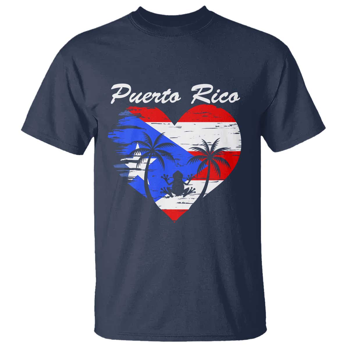 Puerto Rico T Shirt Boricua Coqui Frog Vintage Puerto Rican Flag - Wonder Print Shop