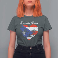 Puerto Rico T Shirt For Women Boricua Coqui Frog Vintage Puerto Rican Flag - Wonder Print Shop
