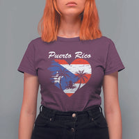 Puerto Rico T Shirt For Women Boricua Coqui Frog Vintage Puerto Rican Flag - Wonder Print Shop