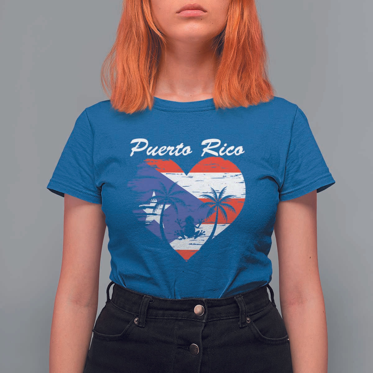 Puerto Rico T Shirt For Women Boricua Coqui Frog Vintage Puerto Rican Flag - Wonder Print Shop