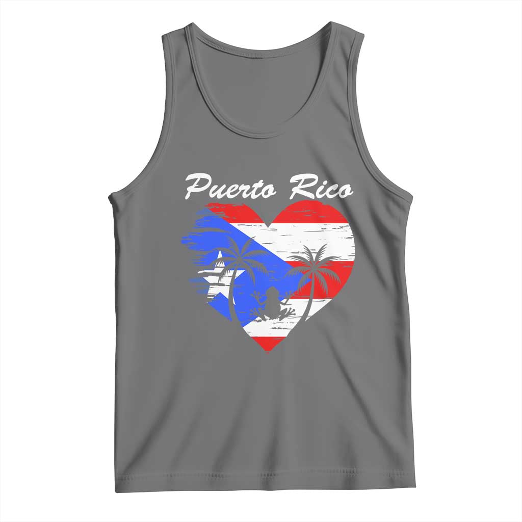 Puerto Rico Tank Top Boricua Coqui Frog Vintage Puerto Rican Flag - Wonder Print Shop