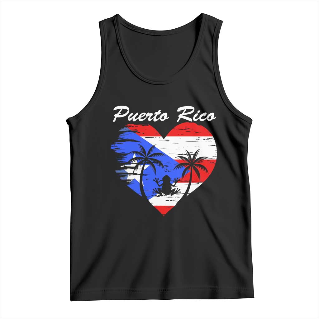 Puerto Rico Tank Top Boricua Coqui Frog Vintage Puerto Rican Flag - Wonder Print Shop