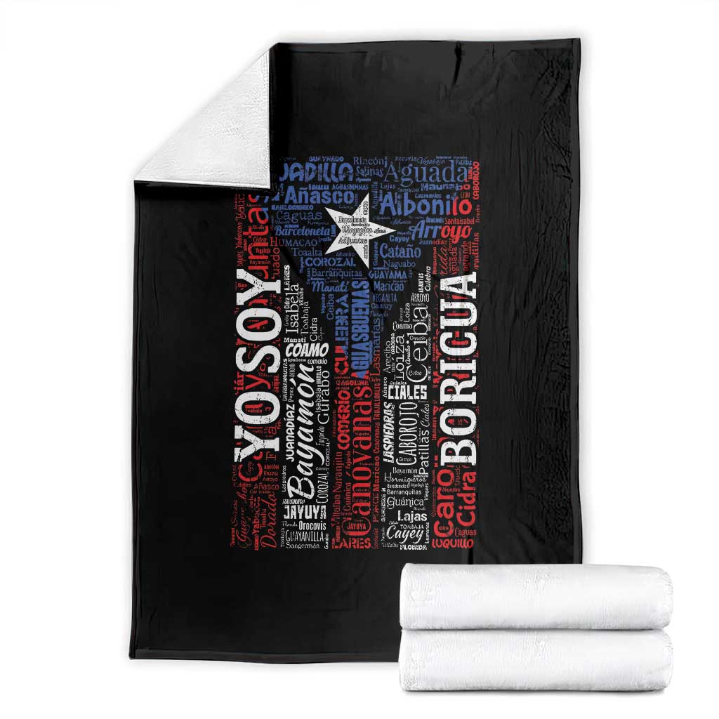 Puerto Rican Flag Puerto Rico Towns And Cities Throw Blanket - Wonder Print Shop