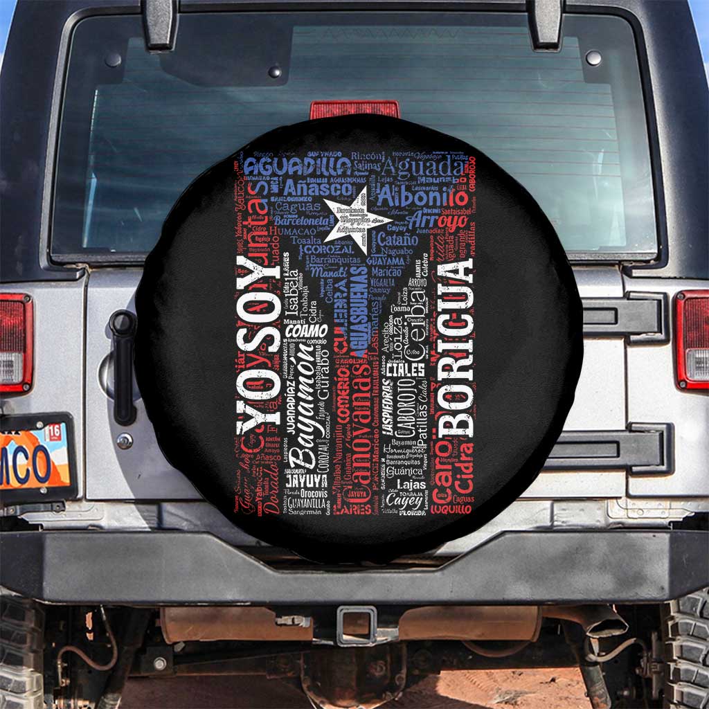 Puerto Rican Flag Puerto Rico Towns And Cities Spare Tire Cover - Wonder Print Shop