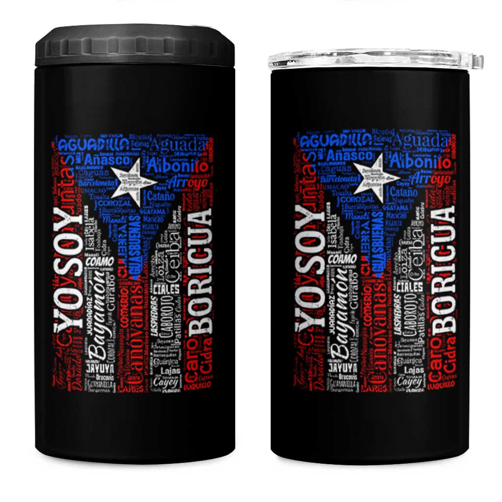 Puerto Rican Flag Puerto Rico Towns And Cities 4 in 1 Can Cooler Tumbler - Wonder Print Shop
