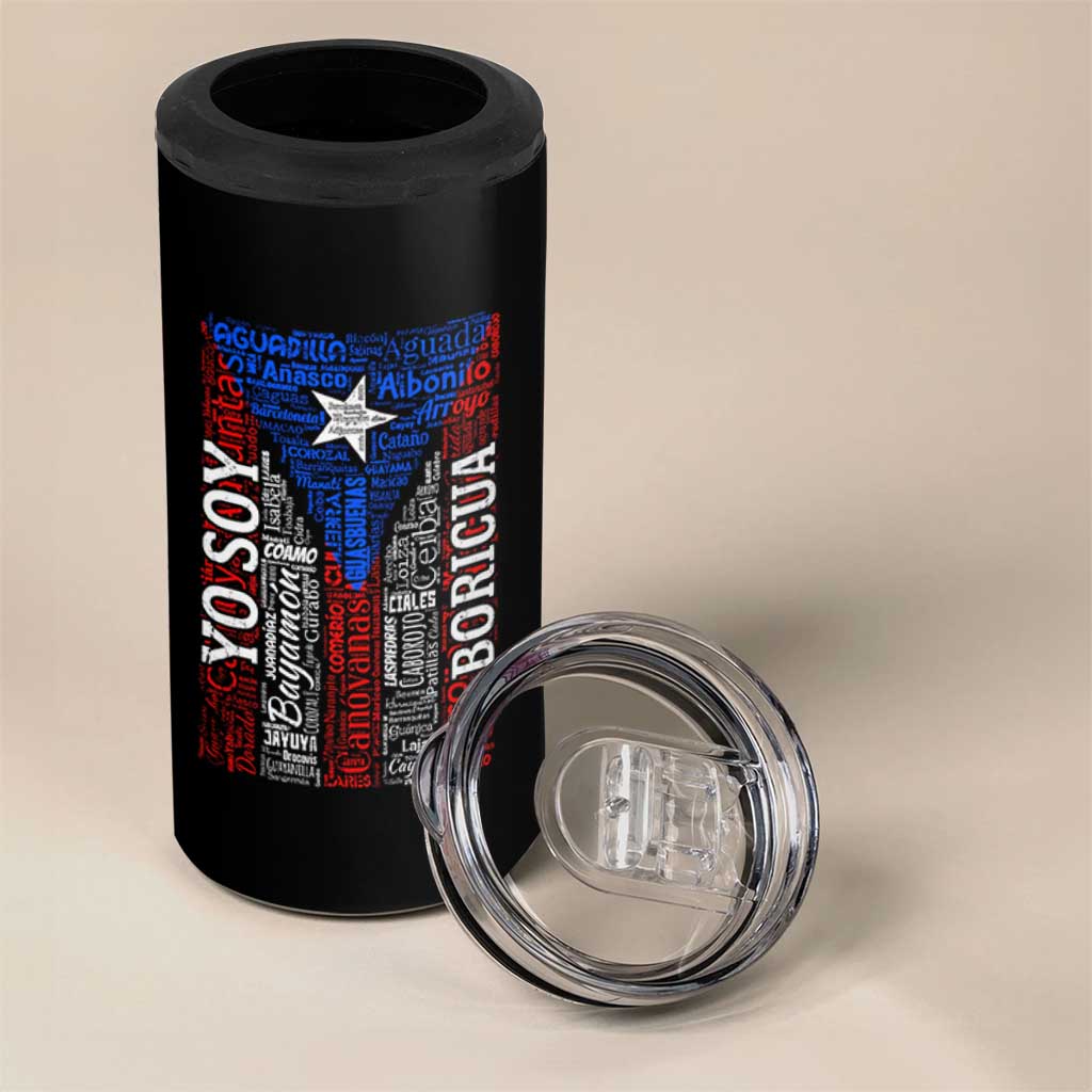 Puerto Rican Flag Puerto Rico Towns And Cities 4 in 1 Can Cooler Tumbler - Wonder Print Shop