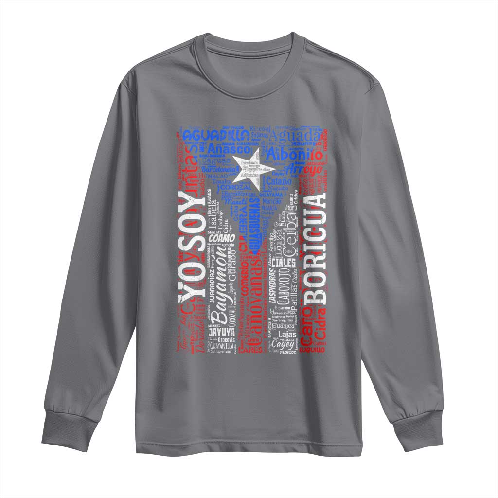 Puerto Rican Flag Puerto Rico Towns And Cities Long Sleeve Shirt - Wonder Print Shop