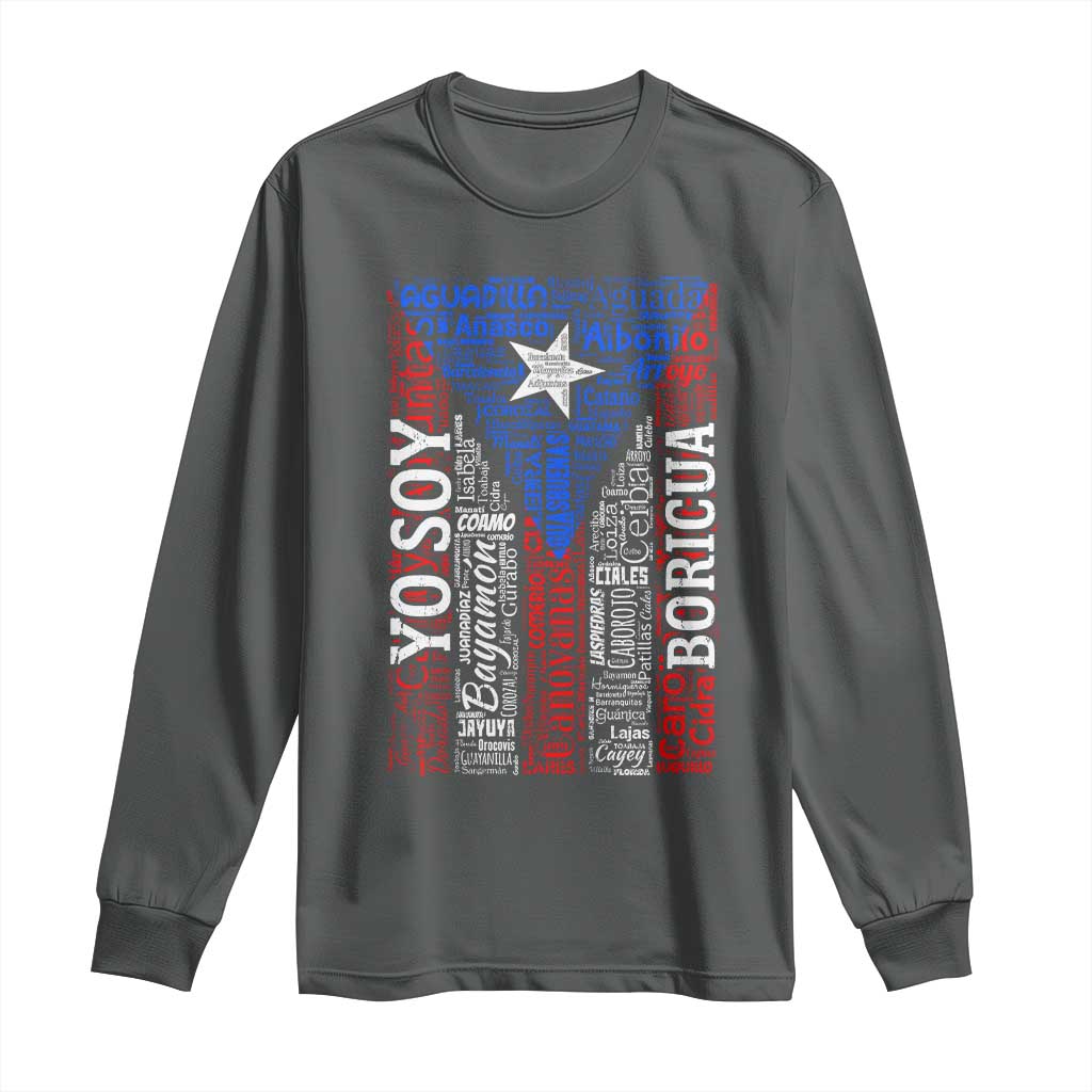Puerto Rican Flag Puerto Rico Towns And Cities Long Sleeve Shirt - Wonder Print Shop