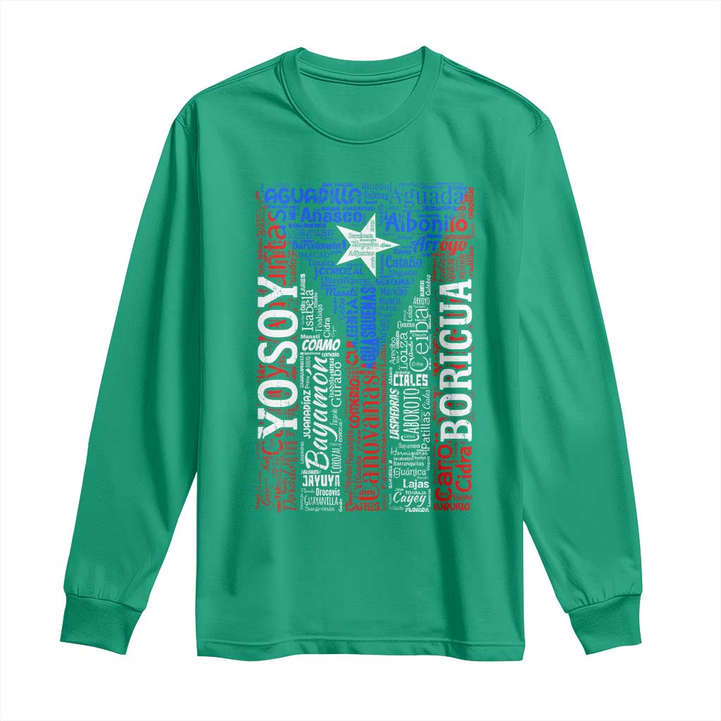 Puerto Rican Flag Puerto Rico Towns And Cities Long Sleeve Shirt - Wonder Print Shop