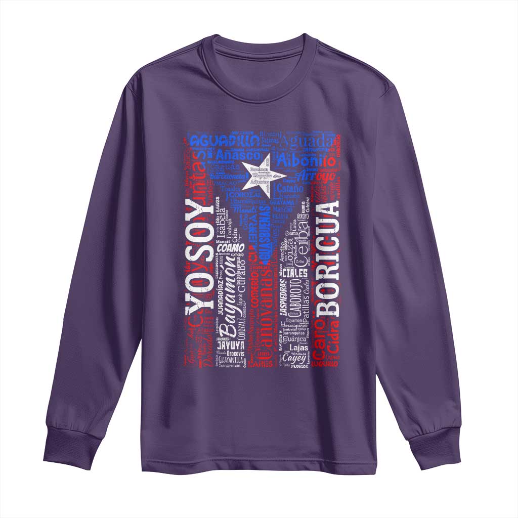Puerto Rican Flag Puerto Rico Towns And Cities Long Sleeve Shirt - Wonder Print Shop