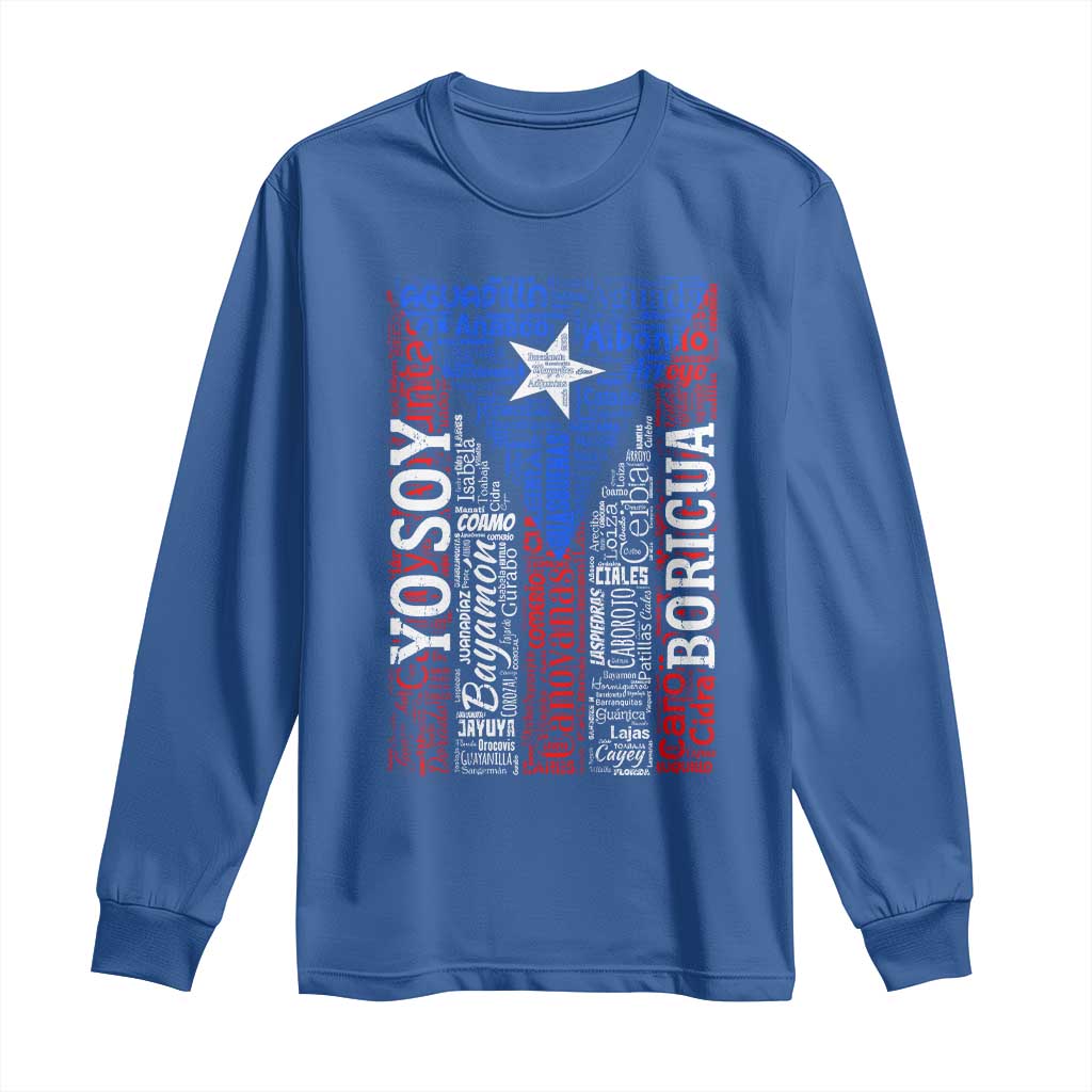 Puerto Rican Flag Puerto Rico Towns And Cities Long Sleeve Shirt - Wonder Print Shop