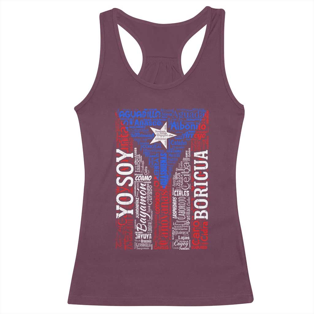 Puerto Rican Flag Puerto Rico Towns And Cities Racerback Tank Top - Wonder Print Shop