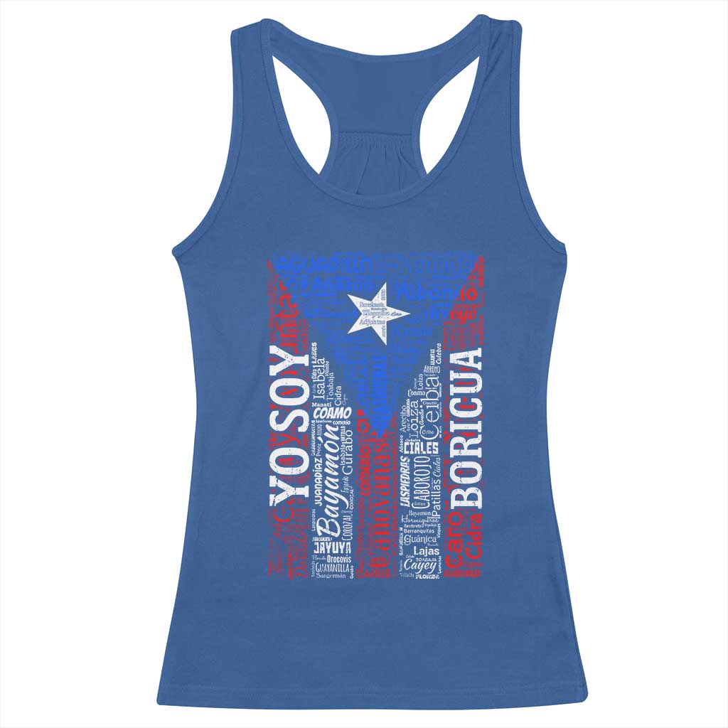 Puerto Rican Flag Puerto Rico Towns And Cities Racerback Tank Top - Wonder Print Shop
