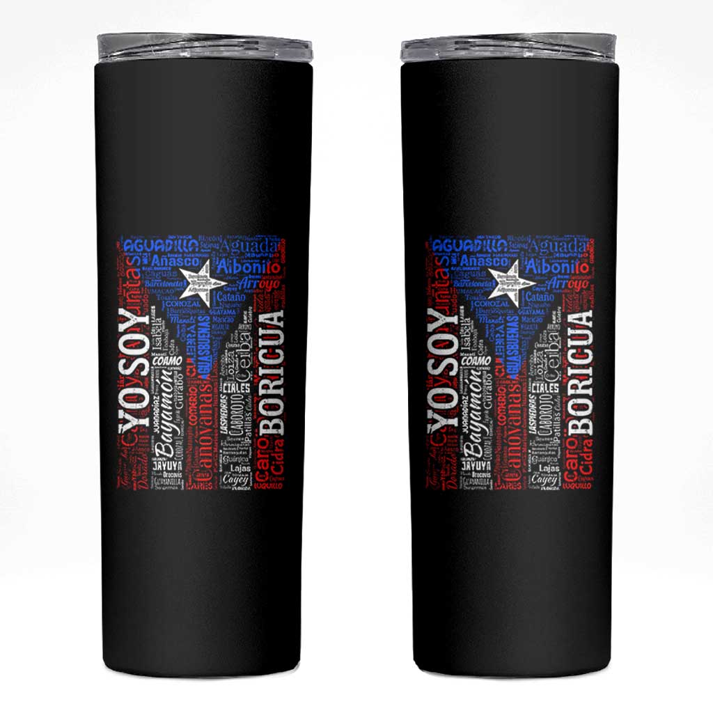Puerto Rican Flag Puerto Rico Towns And Cities Skinny Tumbler - Wonder Print Shop