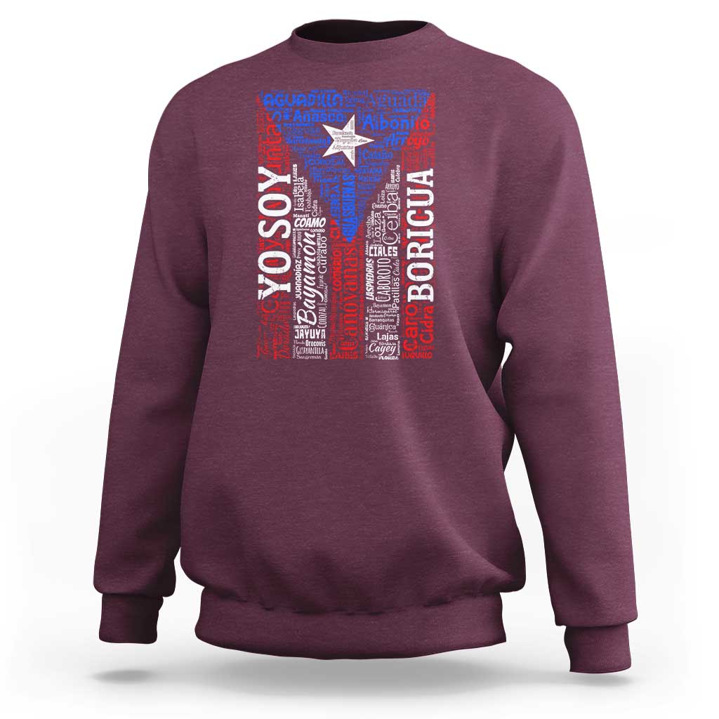 Puerto Rican Flag Puerto Rico Towns And Cities Sweatshirt - Wonder Print Shop