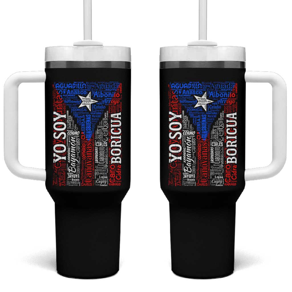 Puerto Rican Flag Puerto Rico Towns And Cities Tumbler With Handle - Wonder Print Shop