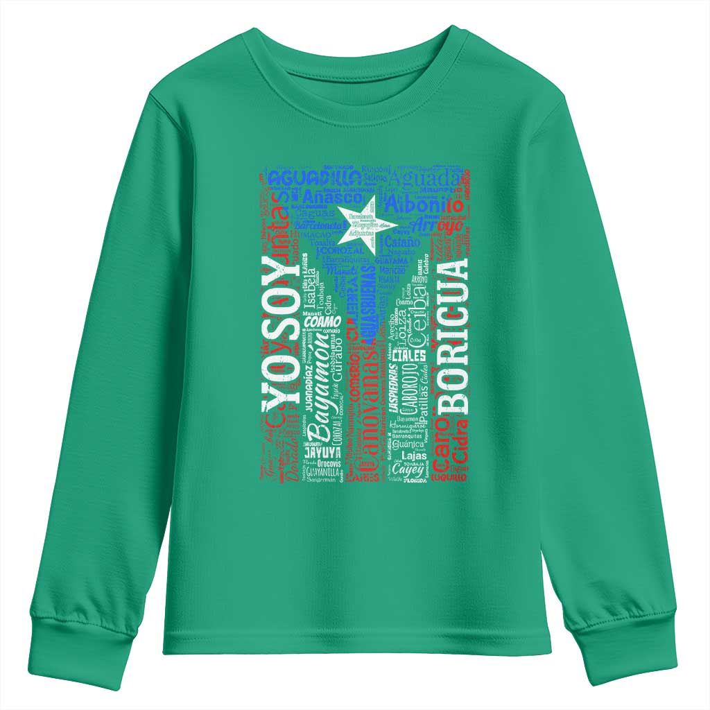 Puerto Rican Flag Puerto Rico Towns And Cities Youth Sweatshirt - Wonder Print Shop