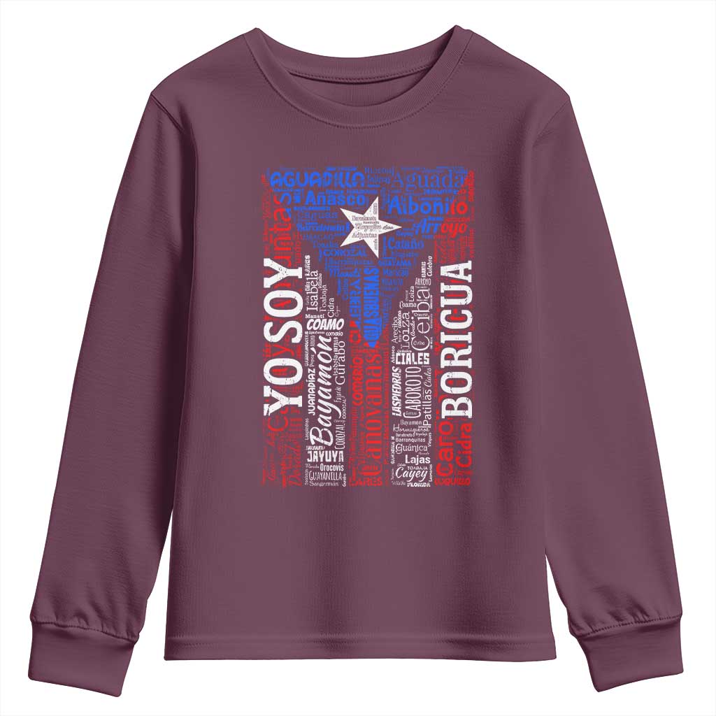 Puerto Rican Flag Puerto Rico Towns And Cities Youth Sweatshirt - Wonder Print Shop
