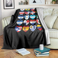 Hispanic Heritage Month Latin American Countries Heart Throw Blanket - Wonder Print Shop