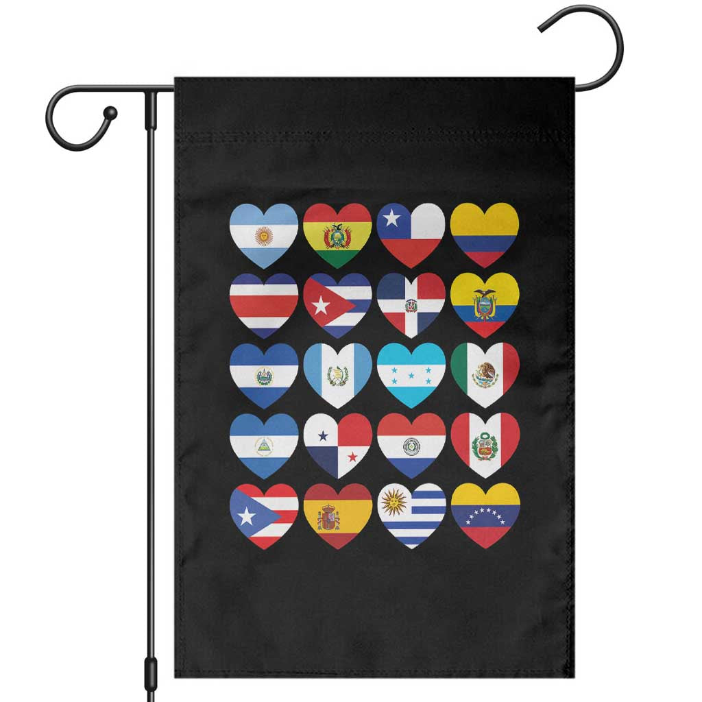 Hispanic Heritage Month Latin American Countries Heart Garden Flag - Wonder Print Shop