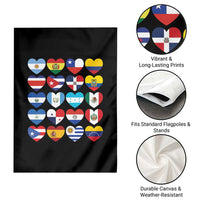 Hispanic Heritage Month Latin American Countries Heart Garden Flag - Wonder Print Shop
